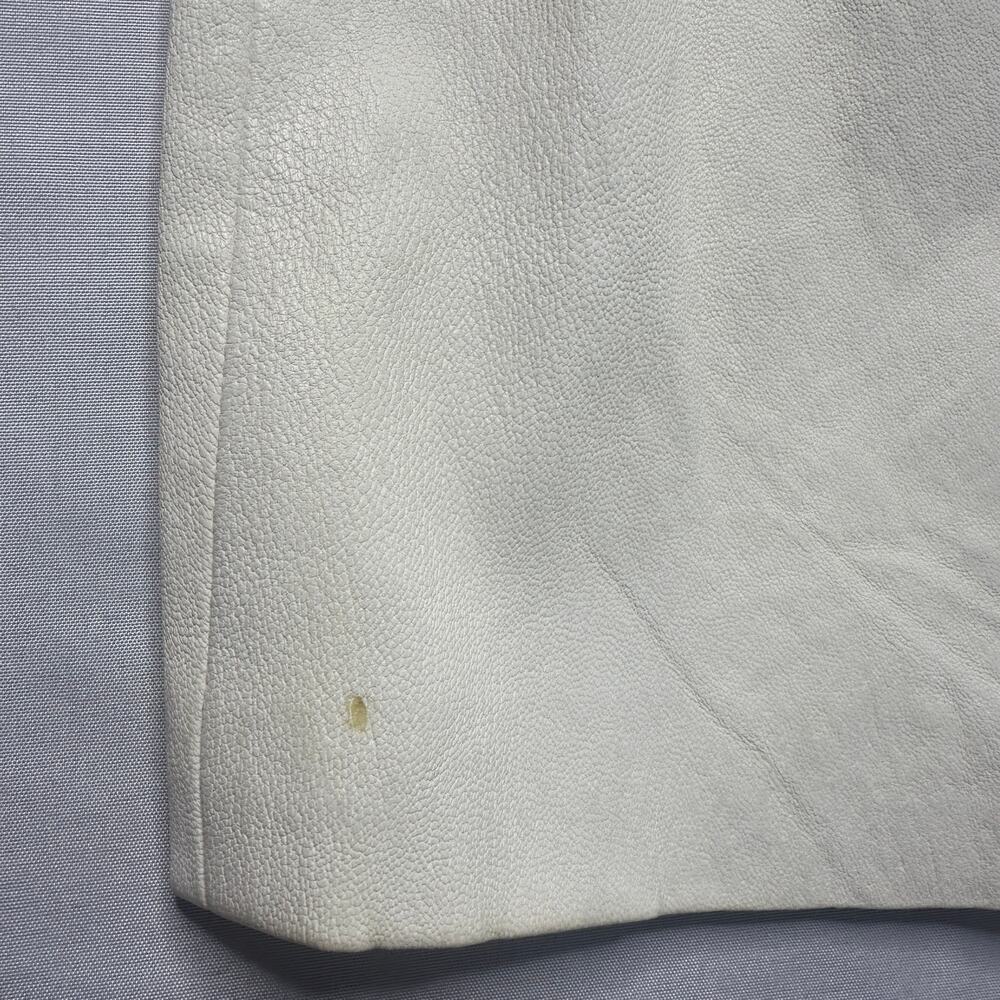 Genuine Leather Luxury White Mini Skirt Buttery Soft Lambskin Feel - Picture 8 of 12